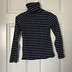 Navy white stripe turtleneck (os)